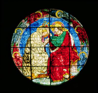 Oculus die de Kroning van de Maagd afbeeldt, 1438 door Donatello
